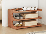 3 Tier Bamboo Shoe Rack, Free Standing Shoe Storage Organizer with Wood Grain Finish, Space Saving 21510435