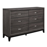 Contemporary Design 1pc 6-Drawers Dresser Gray Finish Polished Hardware Wooden Bedroom Furniture B011P144751
