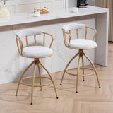 26'' Swivel Counter Height Bar Stool, Set of 2- Fabric Seat with water Transfer Printed Metal Frame, W2215P248058