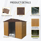 ZUN 8ft x 4ft Outdoor Metal Storage Shed with Sliding Door and foundation for Backyard, Patio, Lawn W540P185256