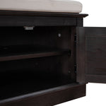 ZUN Storage Bench with 4 Doors and Adjustable Shelves, Shoe Bench with Removable Cushion for Living 59969562