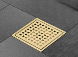 6 Inch Square Shower Drain with Removable Square Patterned Grate, 304 Stainless Steel with Flange 99835078