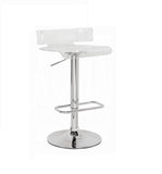 Adjustable Height Bar Stool Swivel Seat Acrylic Clear and Chrome Finish Modern Kitchen Furniture 1pc B2741P326196