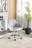 Accent chair Modern home office leisure chair with adjustable velvet height and adjustable casters W1521108569