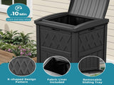 38 Gallon Outdoor Trash Can, Waterproof Resin Garbage Bin with Lid & Drip Tray for Porch Backyard 29856057