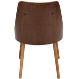 Gianna Mid-Century Modern Dining/Accent Chair in Walnut with White Faux Leather by LumiSource B202P223860