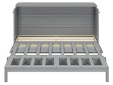 Full Size Murphy Bed with Large Drawers,Gray N708P336203E