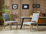 French Country Dining Chairs Elegant Cane Backrest & Upholstered Seats with Fluted Legs N767P263677D