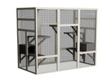 62.6" Outdoor Wooden Cat House Large Catio, Solid Wood Cat Cage Shelter Enclosure Playpen with W773P396361