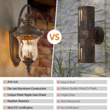 Vintage Outdoor Lantern, Weatherproof Exterior Sconce Light with Clear Glass Shade, Waterproof W1340P209947