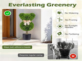 2 Pack Cute Bear Topiary Trees with Cement Weighted Pots Lifelike Green Faux Boxwood Decor for 12640559
