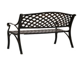 40.5" Outdoor Cast Aluminum Bench With Mesh Backrest Seat Surface 24289313