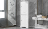 ZUN Tall Bathroom Storage Cabinet, Freestanding Storage Cabinet with Drawer and Adjustable Shelf, MDF WF312727AAK