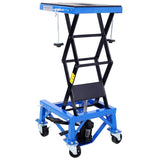 300 lbs Hydraulic Motorcycle Scissor Jack Lift Foot Step Wheels for Small Dirt Bikes,blue color 39700663