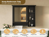 3-in-1 Bathroom Mirror Cabinet, 24-inch Wall Mounted Medicine Cabinet with Adjustable Shelf & Tower N710P401340B