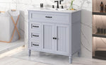 ZUN 36" Bathroom Vanity with Sink, Bathroom Cabinet with Drawers, Solid Frame and MDF Board, One N759P207685E