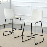 Modern Minimalist Style PU Material Bar Stool - White, Suitable for Kitchen, Bar, and Modern Home W3226P279065