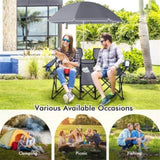 ZUN Outdoor camping chair with umbrella 08116855