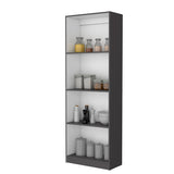 ZUN Zachary Matt Gray and White Tier Storage Shelves Bookcase B062P175159