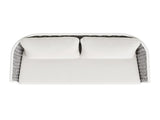 Rowan 63.5" Rope Barrel Back Patio Conversation Loveseat Sofa, Optic White Acrylic B2719P245981