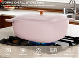 Enameled cast iron heart-shaped cooking pot, 24 cm inner diameter, 4 QT, gold heartshaped handle, 47502047