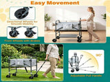 Foldable Dog Bath Cart, 4-Level Height Adjustable Pet Washing Station with Brake Wheels & Adjustable 93770031