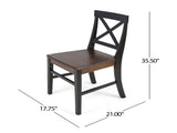 Roshan Farmhouse Acacia Wood Dining Chairs, Black / Walnut 62888.00BWALN