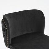 A&A Furniture,Swivel Barstools Adjusatble Seat Height With Gold-plating Base, Classic Velvet W1143P204044
