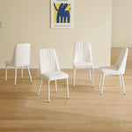 ZUN White dining chairs and living room chairs. Metal legs provide strong support, suitable for W1151P154911