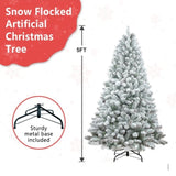 Artificial 5ft Flocked Christmas Tree with 600 PVC Branch Tips, Pine cone*27pcs, memory wireiron 67157534