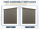 4*9FT Olive Grey Outdoor Metal Storage Shed, Galvanized Thick Frame Color Steel Tool House with 80842455