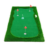 10x5 FT Golf Putting Green, Golf Training Mat with High-quality Turf, 3 Holes, 3 Flags and Cups for W1422P289866