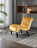COOLMORE Modern Velvet Armless Accent Living Room Chair / Leisure Chair,Upholstered Fabric Button W39550127