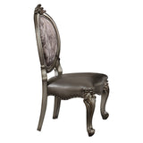Silver and Antique Platinum Oval Back Side Chairs B062P182710