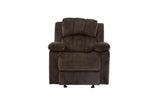 Motion Recliner Chair 1pc Rocker Recliner Couch Living Room Furniture Chocolate Padded Suede Metal B011P163887