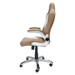 ZUN High Back Executive Sport Race Office Chair with Flip-Up Arms, Camel 53880693