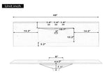 48" Resin Basin for Bathroom, with Undermount Rectangular Double Sinks, 8 inch Faucet Holes, N725P546919K