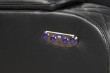 LED & Power Reclining Sofa Made With Faux Leather in Black 659436482487