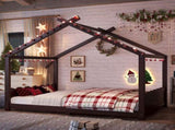 Full House Floor Bed with Support Slats, Solid Wood House Bed Frame for Kids, No Box Spring Needed W1580P387842