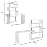 ZUN Office desk with display stand white 99892663