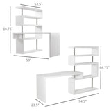 ZUN Office desk with display stand white 99892663