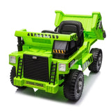 ZUN Ride on Dump Truck, 12V Ride on Car with Parents Control, Electric Dump Bed and Extra Shovel,Phone W1396P147017