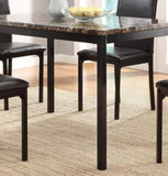Simple Style Table 1pc Brown Faux Marble Table Top Black Metal Finish Frame Transitional B01152299