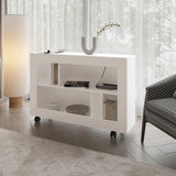 FM FURNITURE Cowlic Console Table in Melamine with Open Storage. White B128P283285