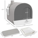 ZUN Fully Enclosed Cat Litter Box/Cat Litter Box 18970422