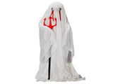 Halloween Animated Decorations - 4.3 FT Sound-Activated Ghost with Trident, Green LED Lights and 21450222