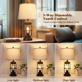 Table Lamp Set of 2 with USB Ports, Touch Control 3-Way Dimmable Bedside Lamp with 2 LED Night W3355P323240