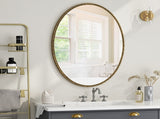 Iron Art Oval Retro Mirror, Antique Effect, Wall Hanging, Suitable For Bathroom, Bedroom, Living W757P251824