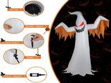 12ft 4pcs LED Lights Giant Scary Ghost Flames and Flashing Red Eyes Inflatable Halloween Decoration 63244096