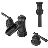 Bathroom Faucets for Sink 3 Hole ORB 8 inch Widespread Bathroom Sink Faucet with Pop Up Drain Double W1932P180023